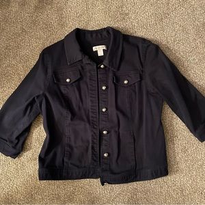 Christopher & Banks Navy Blue Jean Jacket size XL. Excellent condition.